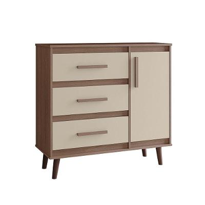 Cômoda Sapateira Pé Palito 1 Porta 3 Gavetas Lima Savana - Off White