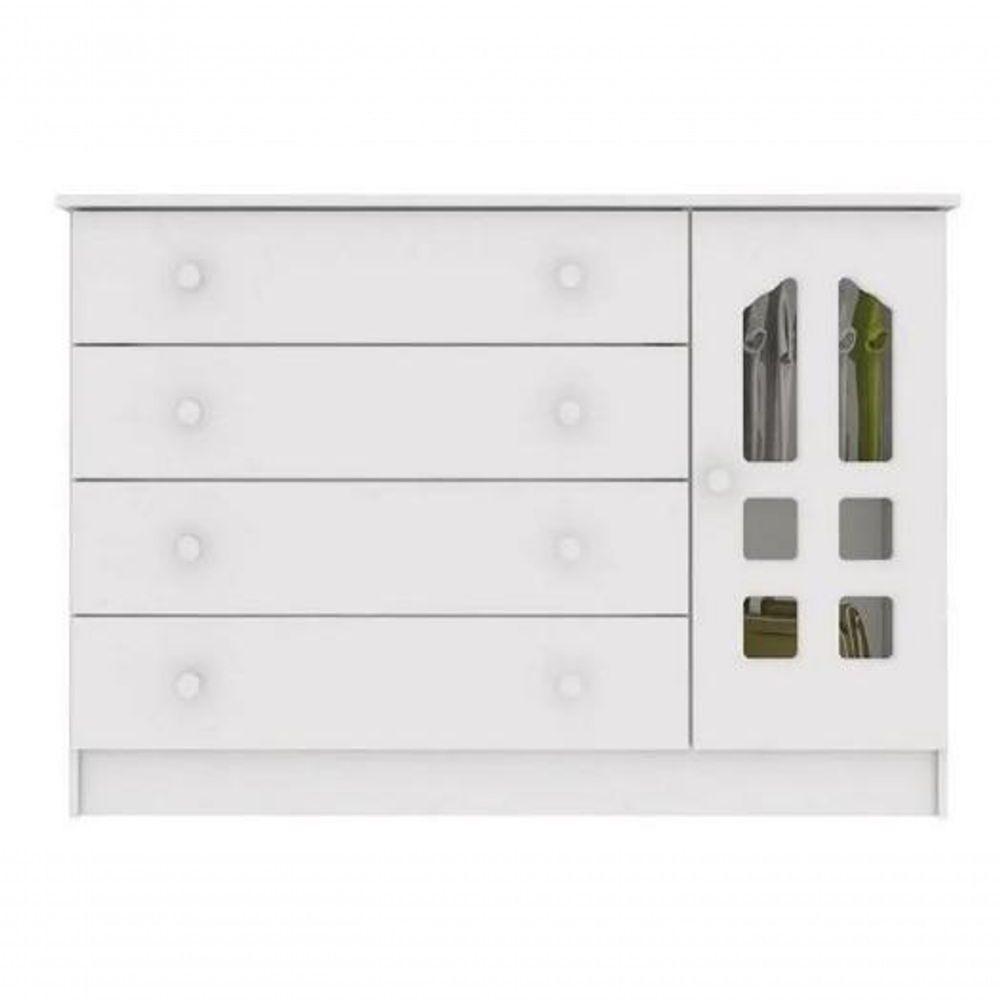 Cômoda Fraldário Gran Selena Branco Brilho Carolina Baby - 2