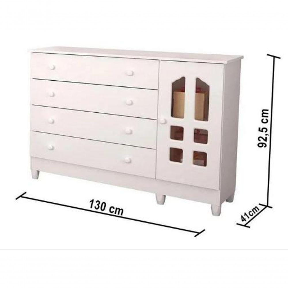 Cômoda Fraldário Gran Selena Branco Brilho Carolina Baby - 3