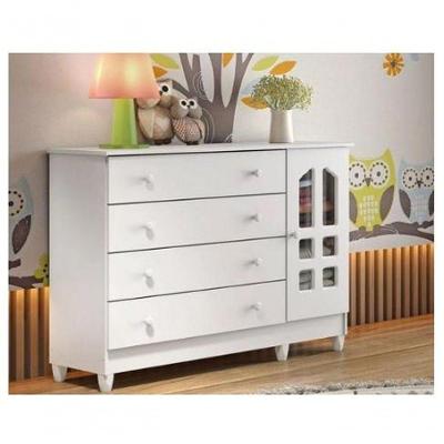 Cômoda Fraldário Gran Selena Branco Brilho Carolina Baby