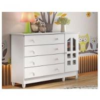 Cômoda Fraldário Gran Selena Branco Brilho Carolina Baby - 1