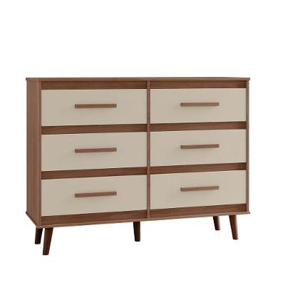 Cômoda Pé Palito Para Quarto 6 Gavetas Lima Savana - Off White