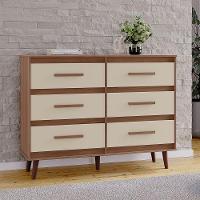 Cômoda Pé Palito Para Quarto 6 Gavetas Lima Savana - Off White - 4