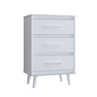 Cômoda Para Quarto Pé Palito 3 Gavetas Lima Branco