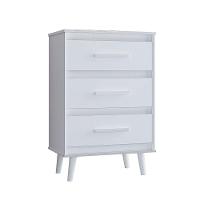 Cômoda Para Quarto Pé Palito 3 Gavetas Lima Branco - 1