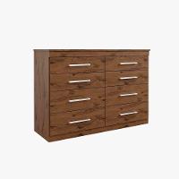 Cômoda Grande Bebê Quarto Solteiro E Casal Gênova 8 Gavetas Capuccino Wood - 6