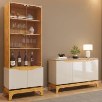 Cristaleira E Balcão Buffet Joile Cedro Off White Dj Moveis - 2