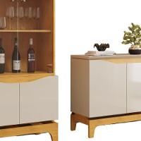 Cristaleira E Balcão Buffet Joile Cedro Off White Dj Moveis - 5