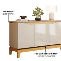 Cristaleira E Balcão Buffet Joile Cedro Off White Dj Moveis - 6