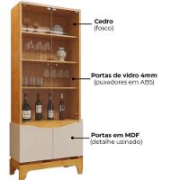 Cristaleira E Balcão Buffet Joile Cedro Off White Dj Moveis - 7