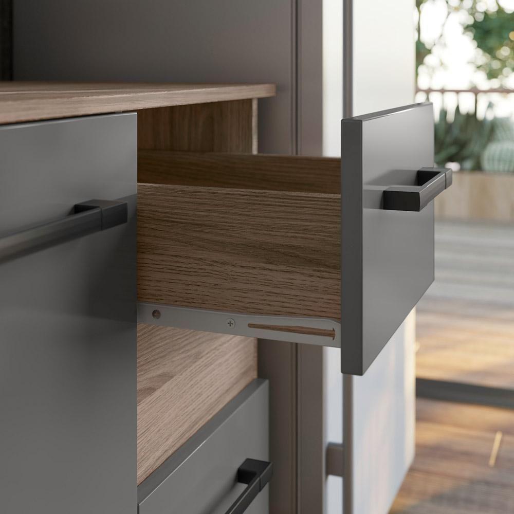 Cozinha Suspensa Completa 1,80m Juliete 7 Portas 2 Gavetas Nature-chumbo - 3