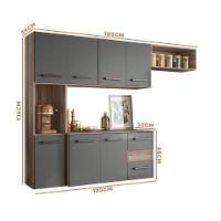 Cozinha Suspensa Completa 1,80m Juliete 7 Portas 2 Gavetas Nature-chumbo - 2