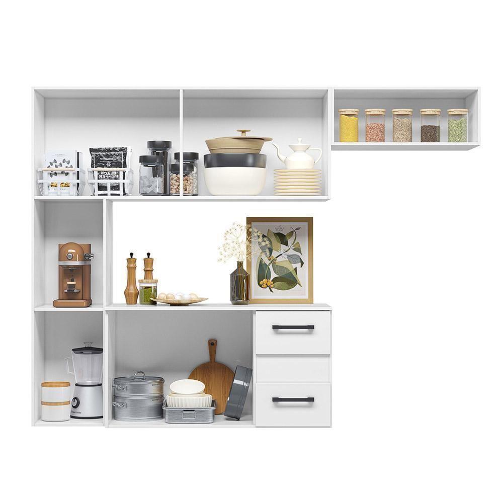 Cozinha Suspensa Completa 1,80m Juliete 7 Portas 2 Gavetas Branco - 4