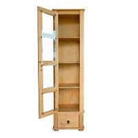 Cristaleira Torre Alta 1 Porta De Vidro Madeira Maciça Mel - 8