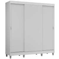 Guarda-roupa Casal Com Pés 3 Portas De Correr Branco Reno Madesa - 2