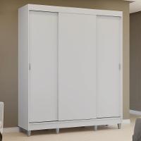 Guarda-roupa Casal Com Pés 3 Portas De Correr Branco Reno Madesa - 9