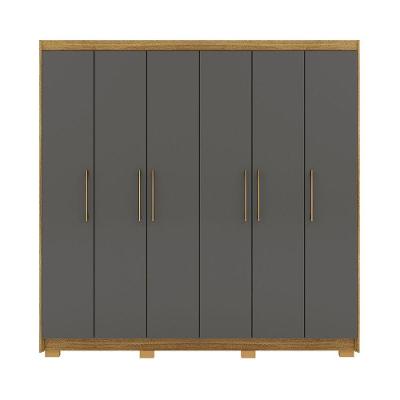 Guarda-roupa 6 Portas 6 Gavetas 100% Mdf Recife Nature-alasca