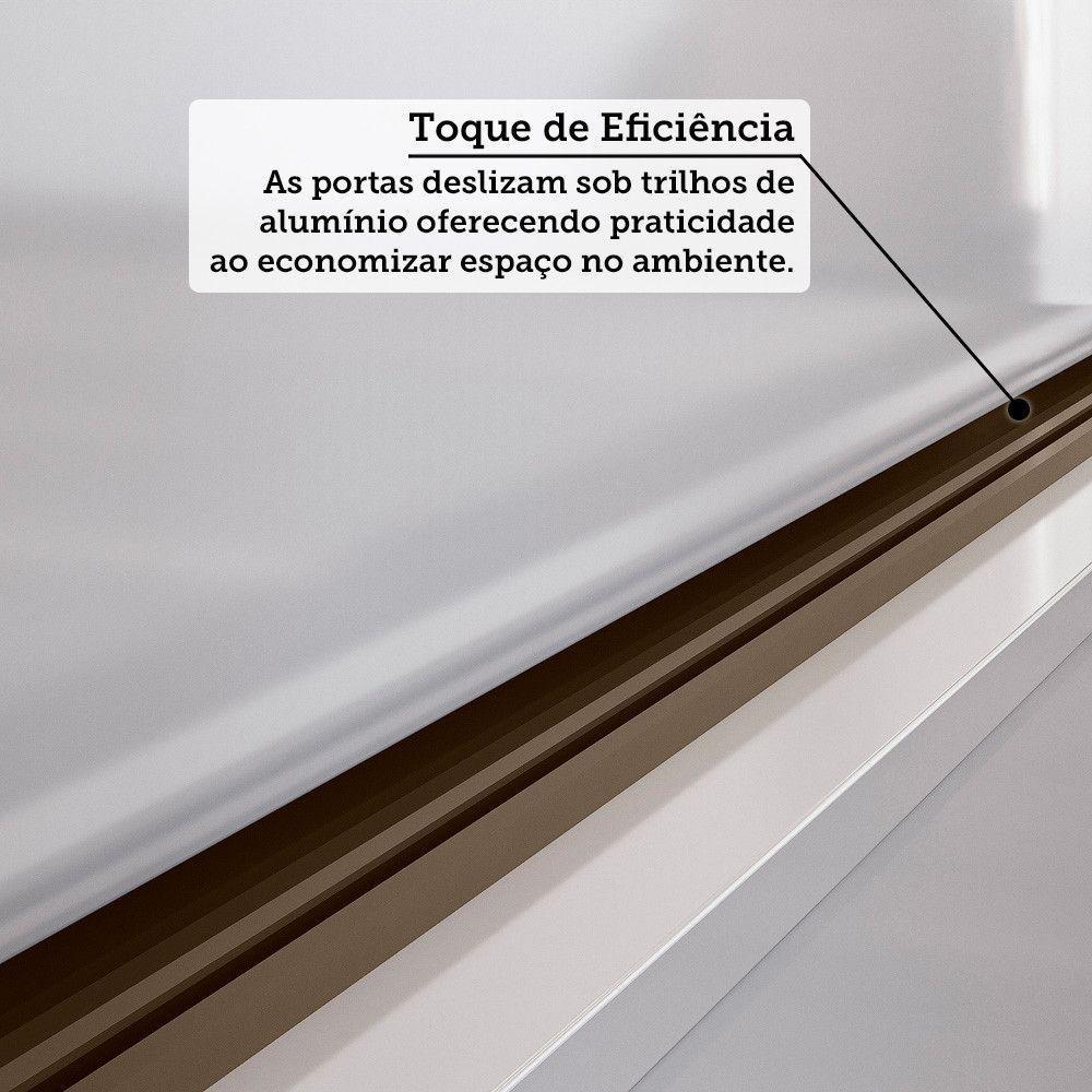 Guarda-roupa 171cm 3 Portas Com Espelho França Santos Andirá Branco - 6