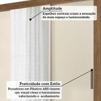 Guarda-roupa 171cm 3 Portas Com Espelho França Santos Andirá Jequitiba/off White - 5