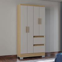 Guarda Roupas Quarto Pequeno Off-white Nápoles Poquema Damasco/off White - 1