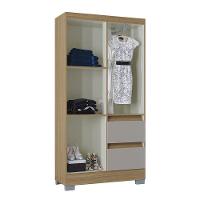 Guarda Roupas Quarto Pequeno Off-white Nápoles Poquema Damasco/off White - 5