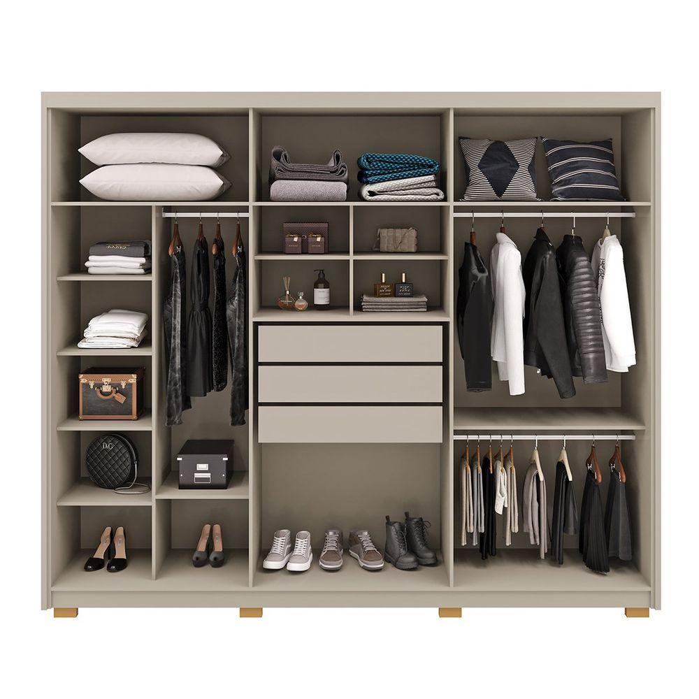 Guarda-roupa Casal 6 Portas 3 Gavetas 100% Mdf Dukai Fendi - 2