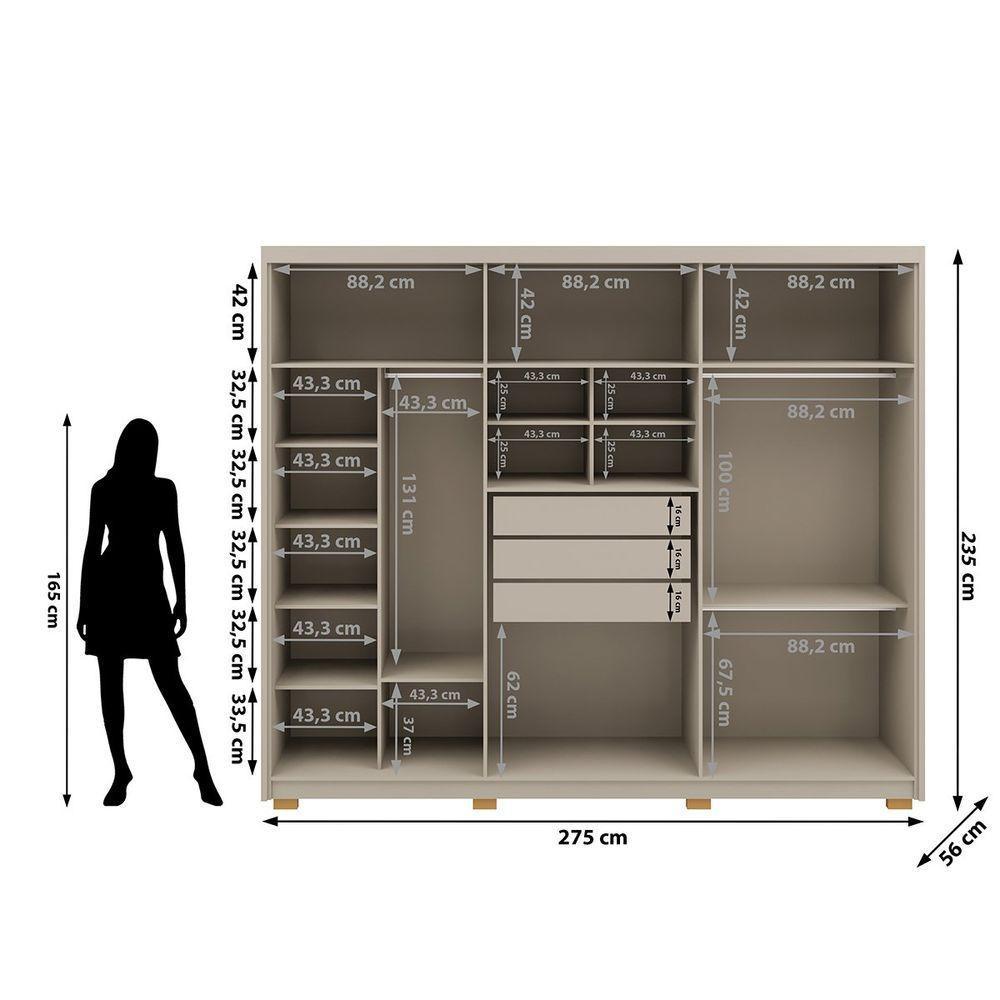 Guarda-roupa Casal 6 Portas 3 Gavetas 100% Mdf Dukai Fendi - 4