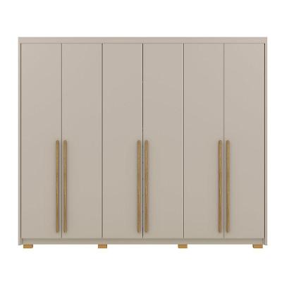 Guarda Roupa Casal Dukai 6 Portas de Bater 3 Gavetas Fendi MDF Vila Rica