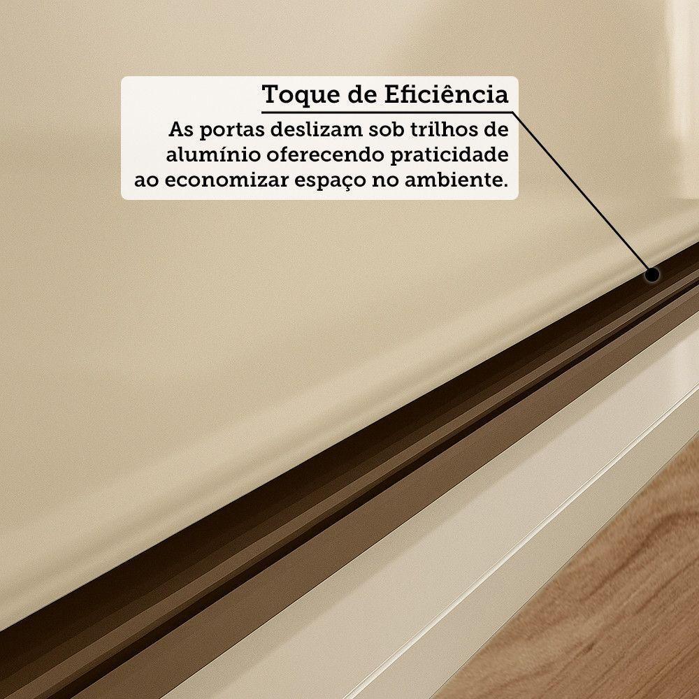 Guarda-roupa Casal 3 Portas De Correr Com Espelho Jequitiba/off White - 6