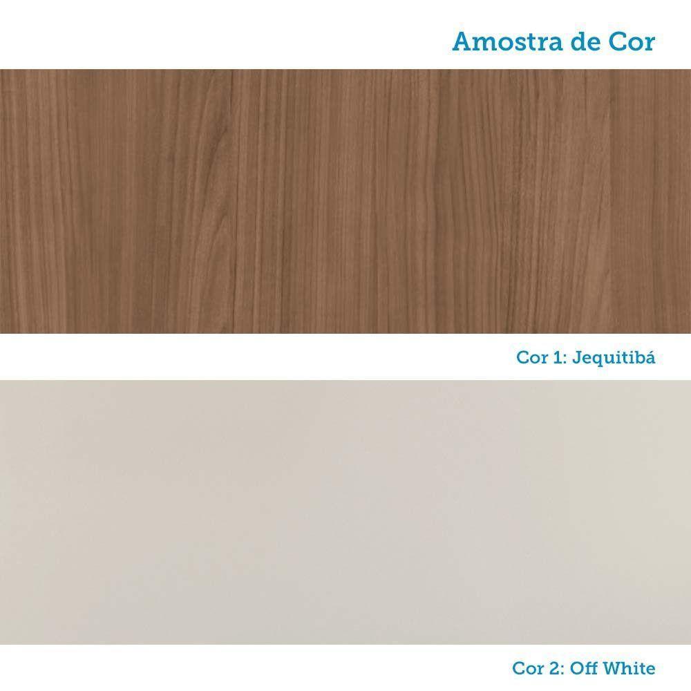 Guarda-roupa Casal 3 Portas De Correr Com Espelho Jequitiba/off White - 10