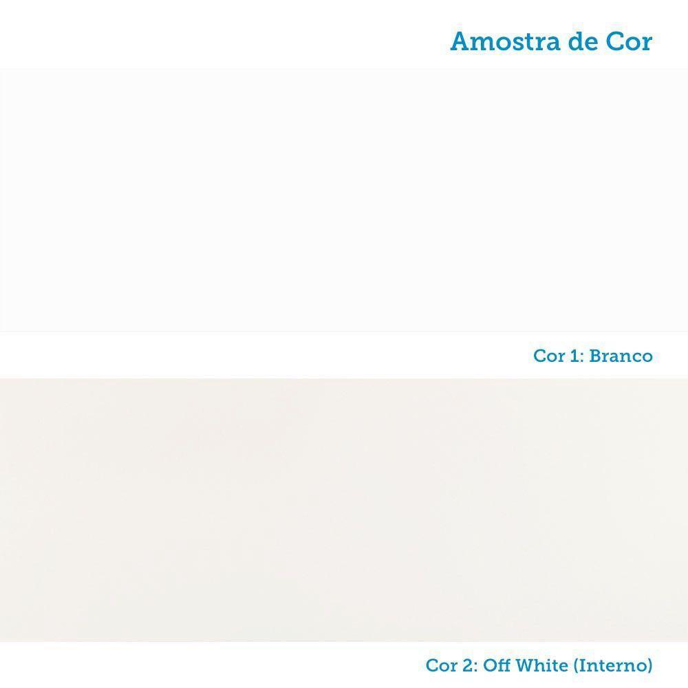 Guarda-roupa Casal 3 Portas De Correr Com Espelho Branco - 5