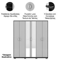 Guarda-roupa Casal 100% Mdf 6 Portas Com Espelho Bolonha Nature-alasca