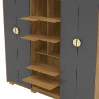 Guarda-roupa Casal 100% Mdf 6 Portas Com Espelho Bolonha Nature-alasca - 7