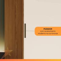 Guarda Roupas Casal 2 Portas De Correr Com Espelho Ripado 3 Gavetas Jasmim Madeirado/off White - 7