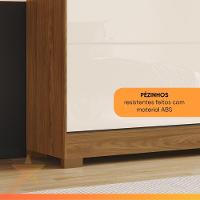 Guarda Roupas Casal 2 Portas De Correr Com Espelho Ripado 3 Gavetas Jasmim Madeirado/off White - 8