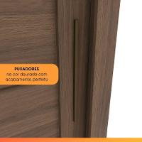 Guarda Roupas Casal 2 Portas De Correr Com Espelho 4 Gavetas Lirio Castanho - 3