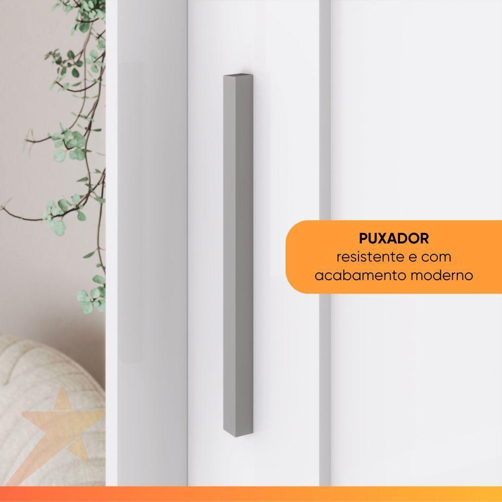 Guarda Roupas Casal 2 Portas De Correr Com Espelho 3 Gavetas Dalia Branco - 7