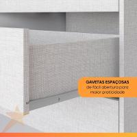Guarda Roupas Casal 2 Portas De Correr Com Espelho 3 Gavetas Dalia Branco - 8