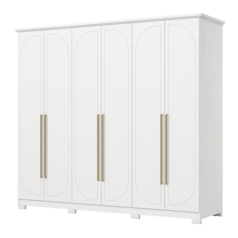Guarda Roupas Casal 6 Portas 6 Gavetas Americano Tulipa Branco - 1