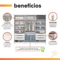 Guarda Roupas Casal 6 Portas 6 Gavetas Americano Tulipa Branco