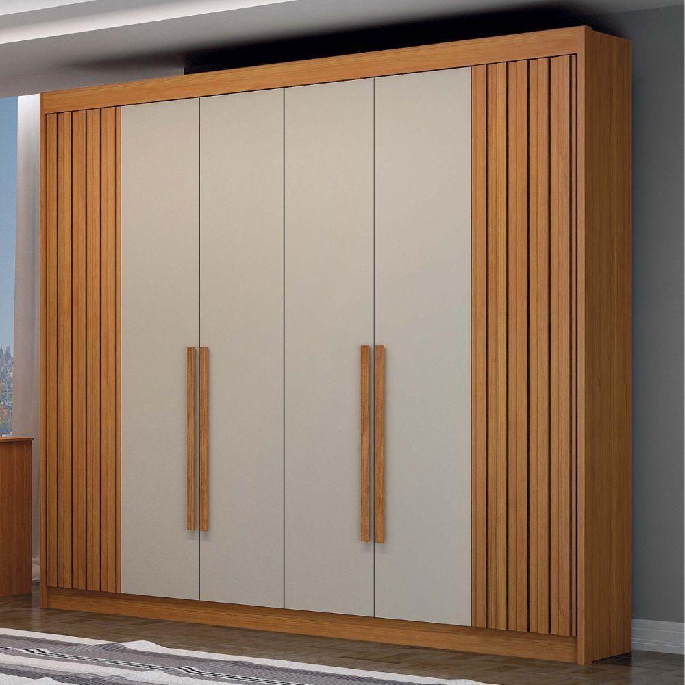 Guarda Roupa São Carlos Ripado Cinamomo Off White 6 Portas 6 Gavetas Leifer Móveis - 2