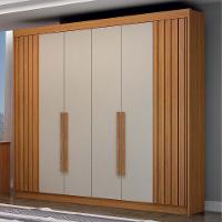 Guarda Roupa São Carlos Ripado Cinamomo Off White 6 Portas 6 Gavetas Leifer Móveis - 2