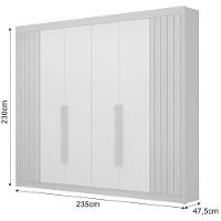 Guarda Roupa São Carlos Ripado Cinamomo Off White 6 Portas 6 Gavetas Leifer Móveis - 3