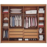 Guarda Roupa São Carlos Ripado Cinamomo Off White 6 Portas 6 Gavetas Leifer Móveis