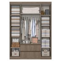Guarda Roupa Solteiro Nobre Slim Glass 4 Portas Rustic Acetinado - Thb - 2