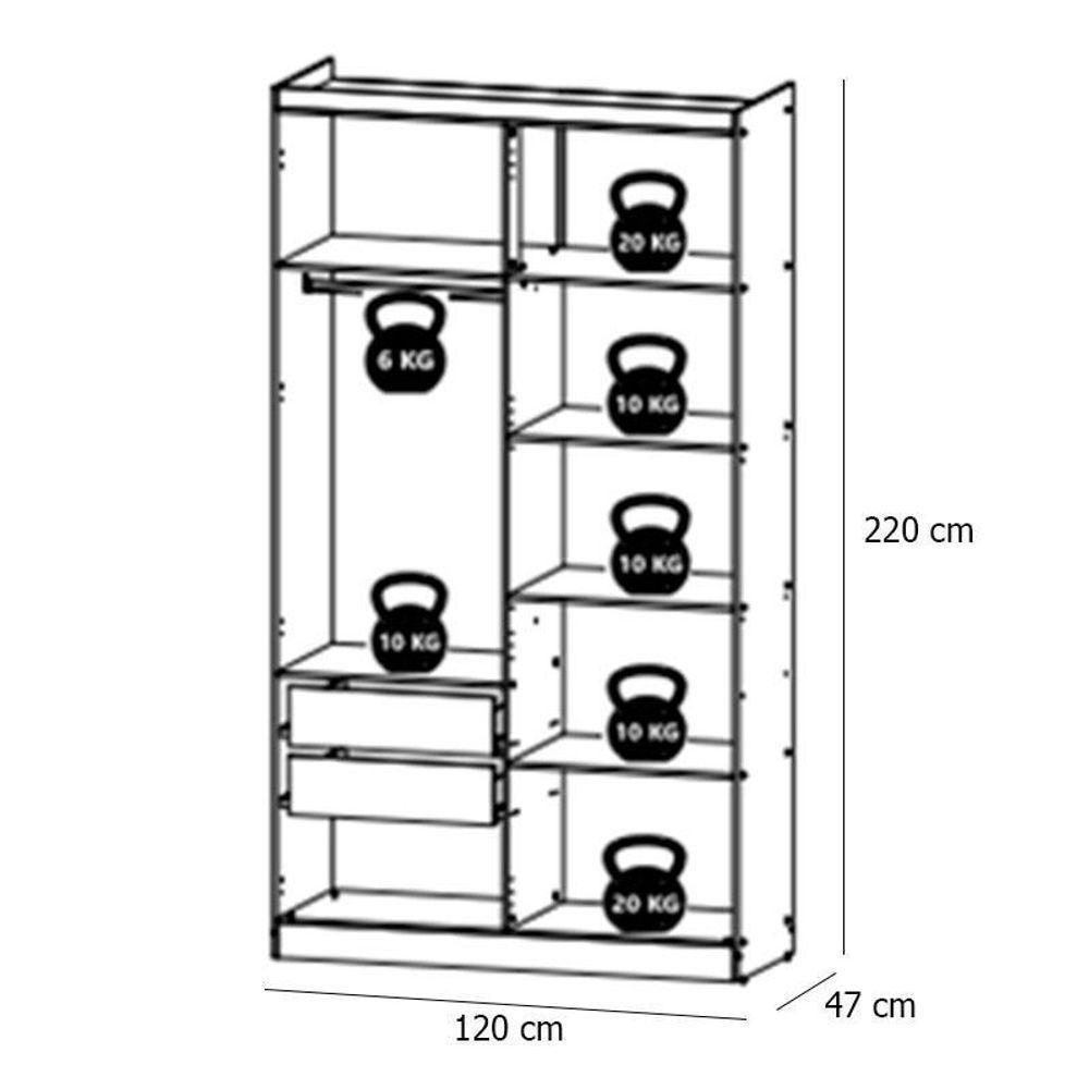 Guarda Roupa Solteiro Milan 4 Portas Capuccino Menta Acetinado - Thb - 3