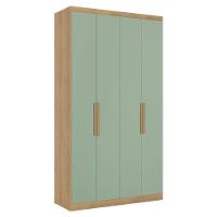 Guarda Roupa Solteiro Milan 4 Portas Capuccino Menta Acetinado - Thb - 1