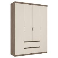 Guarda Roupa Solteiro Nobre 4 Portas Rustic Off White Acetinado - Thb - 1