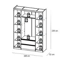 Guarda Roupa Solteiro Nobre 4 Portas Rustic Off White Acetinado - Thb - 3