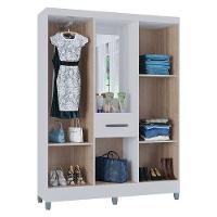 Guarda Roupa Solteiro Atlas Capelinha 5 Portas Branco Brilho - Poquema - 2